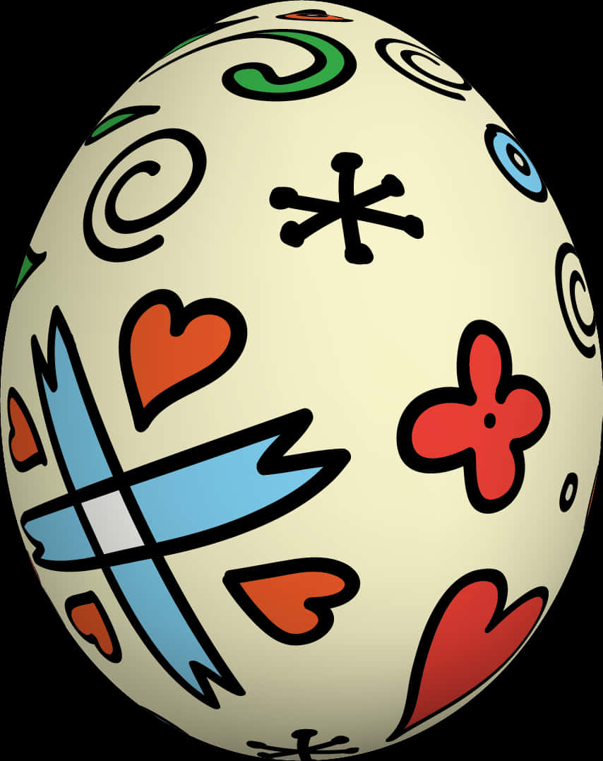 Decorated Easter Egg Vector PNG Image