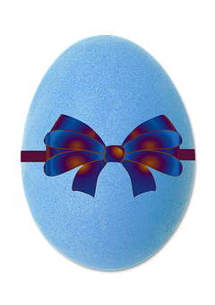 Decorated Easter Eggwith Bow PNG Image