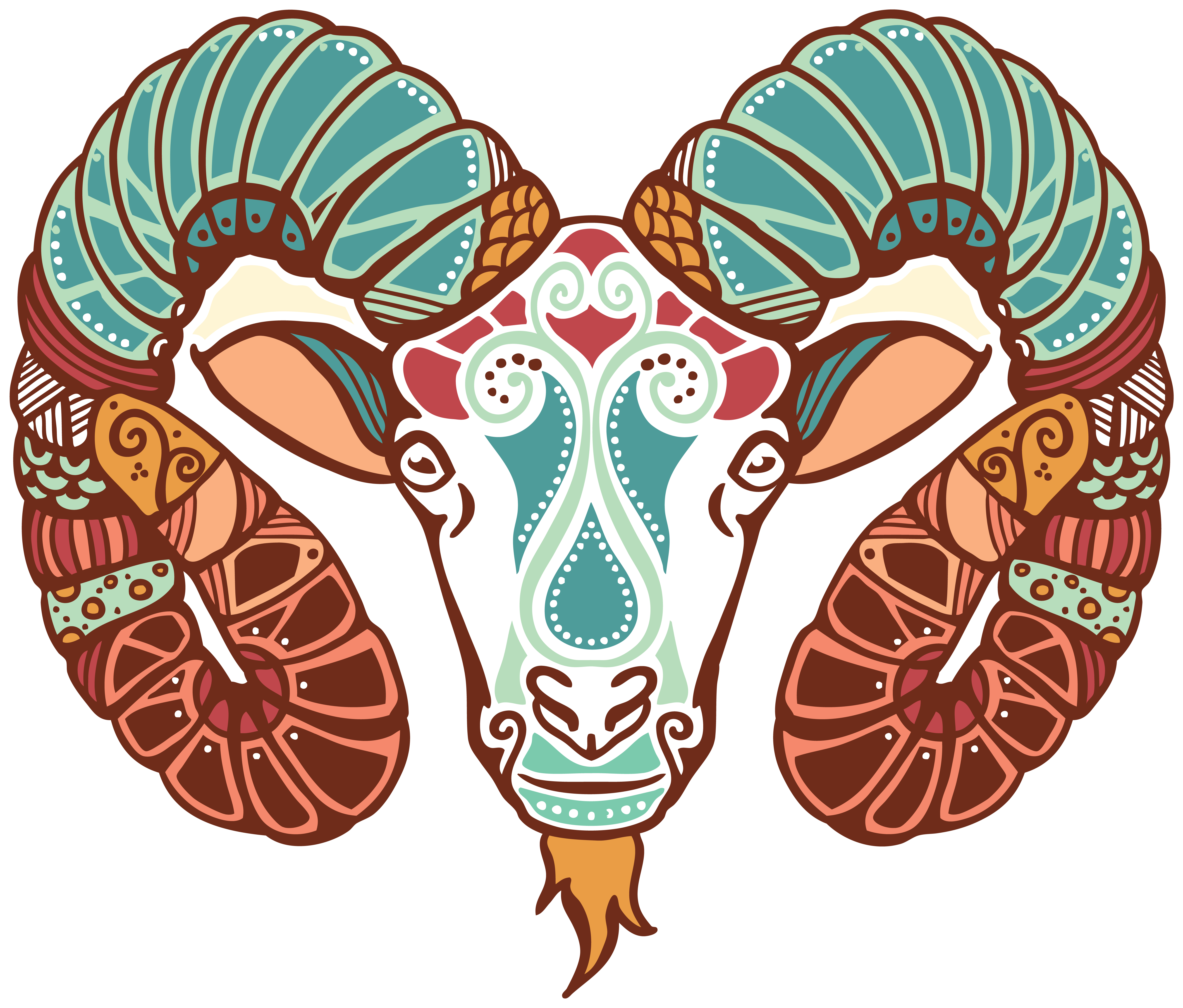 Decorative Aries Zodiac Symbol PNG Image