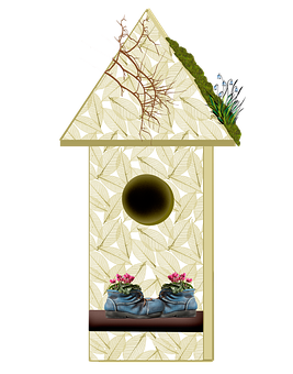 Decorative Birdhouse Design PNG Image