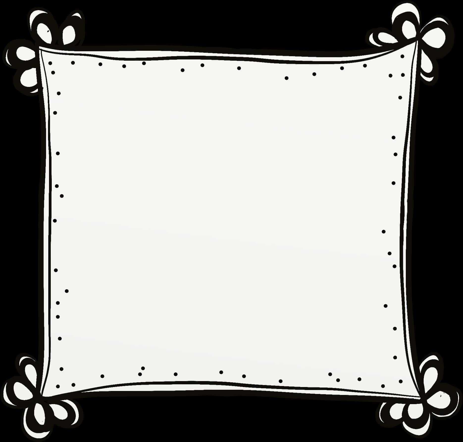 Decorative Black White Frame PNG Image