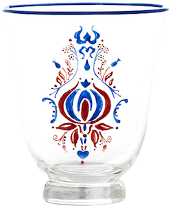 Decorative Blueand Red Painted Glass PNG Image