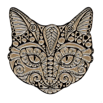 Decorative Cat Mask Artwork PNG Image