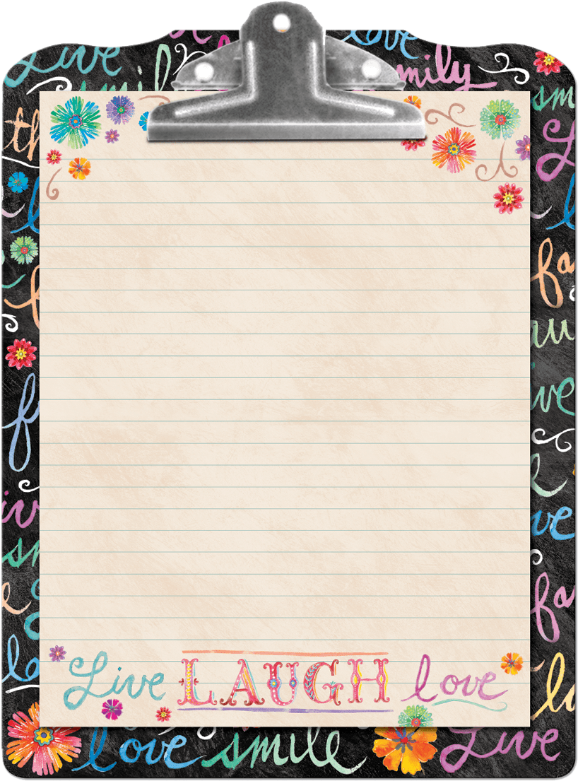 Decorative Clipboard Notepad PNG Image