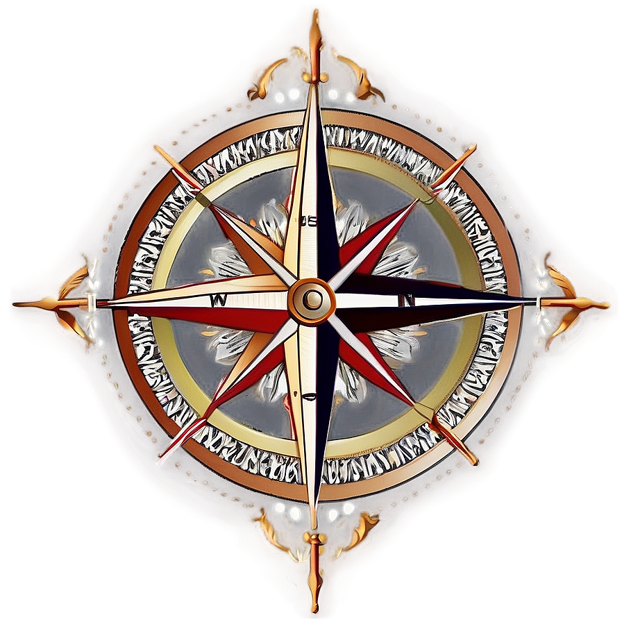 Decorative Compass Rose Art Png 05252024 PNG Image