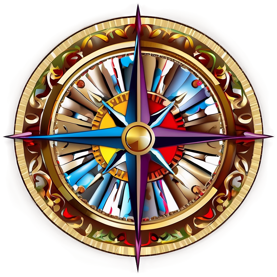 Decorative Compass Rose Art Png Wvn PNG Image