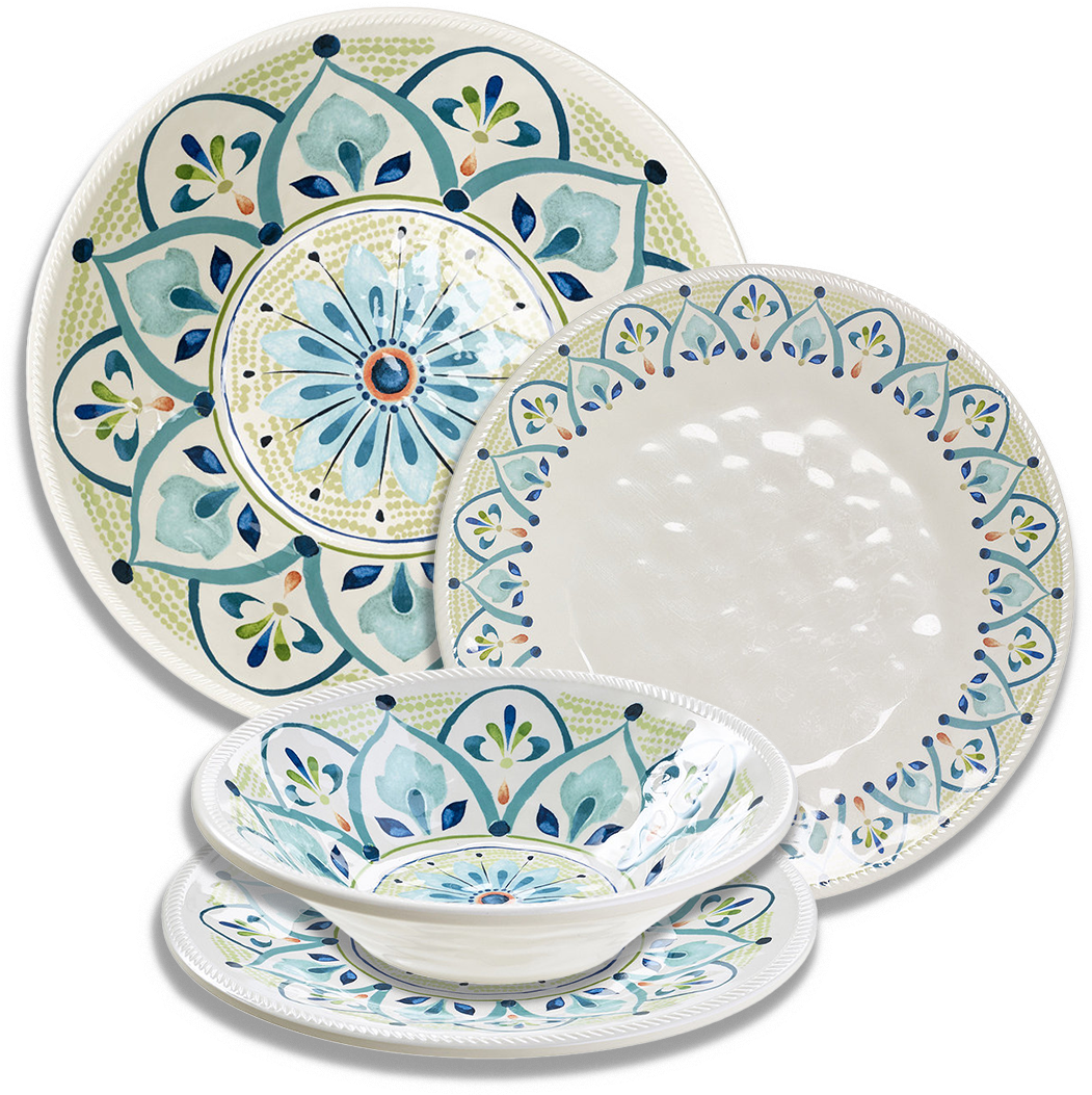 Decorative Dinnerware Set Design PNG Image