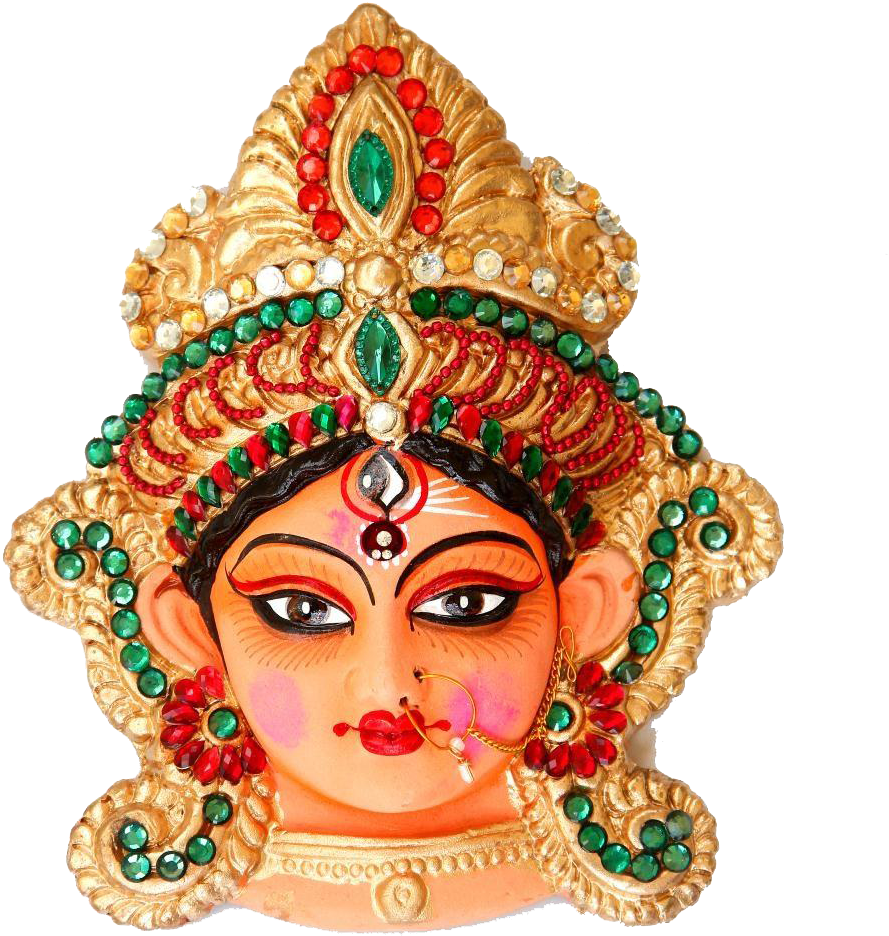 Decorative Durga Face Artwork PNG Image