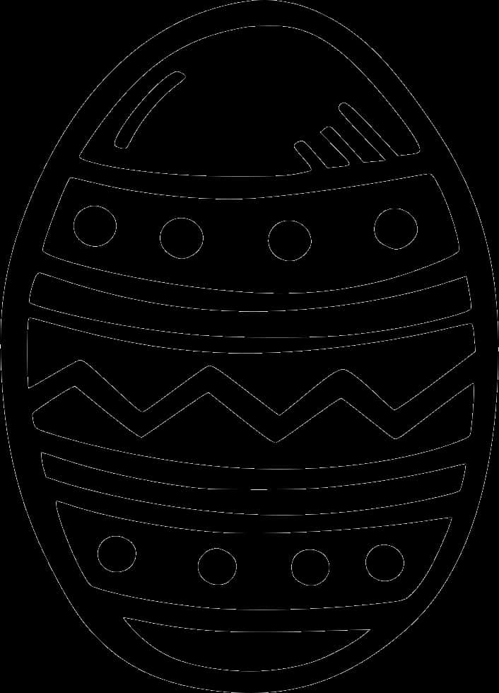 Decorative Easter Egg Outline PNG Image