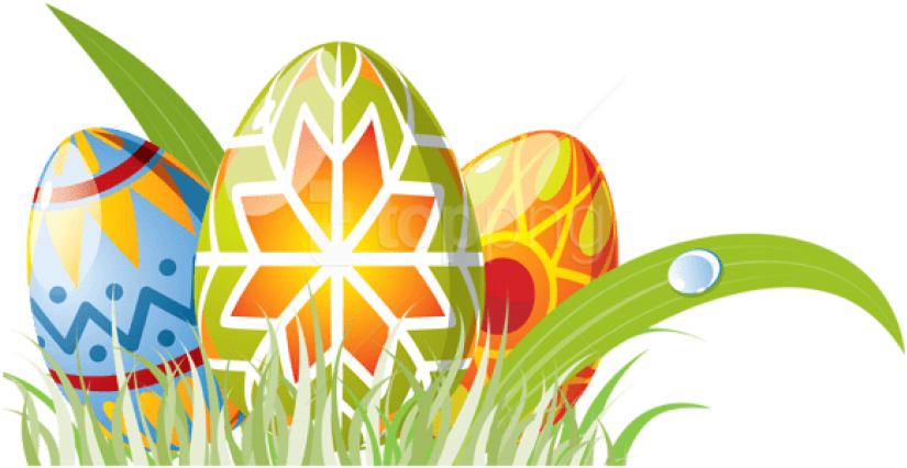 Decorative Easter Eggsin Grass PNG Image