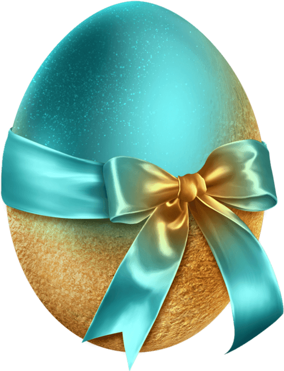 Decorative Easter Eggwith Bow PNG Image