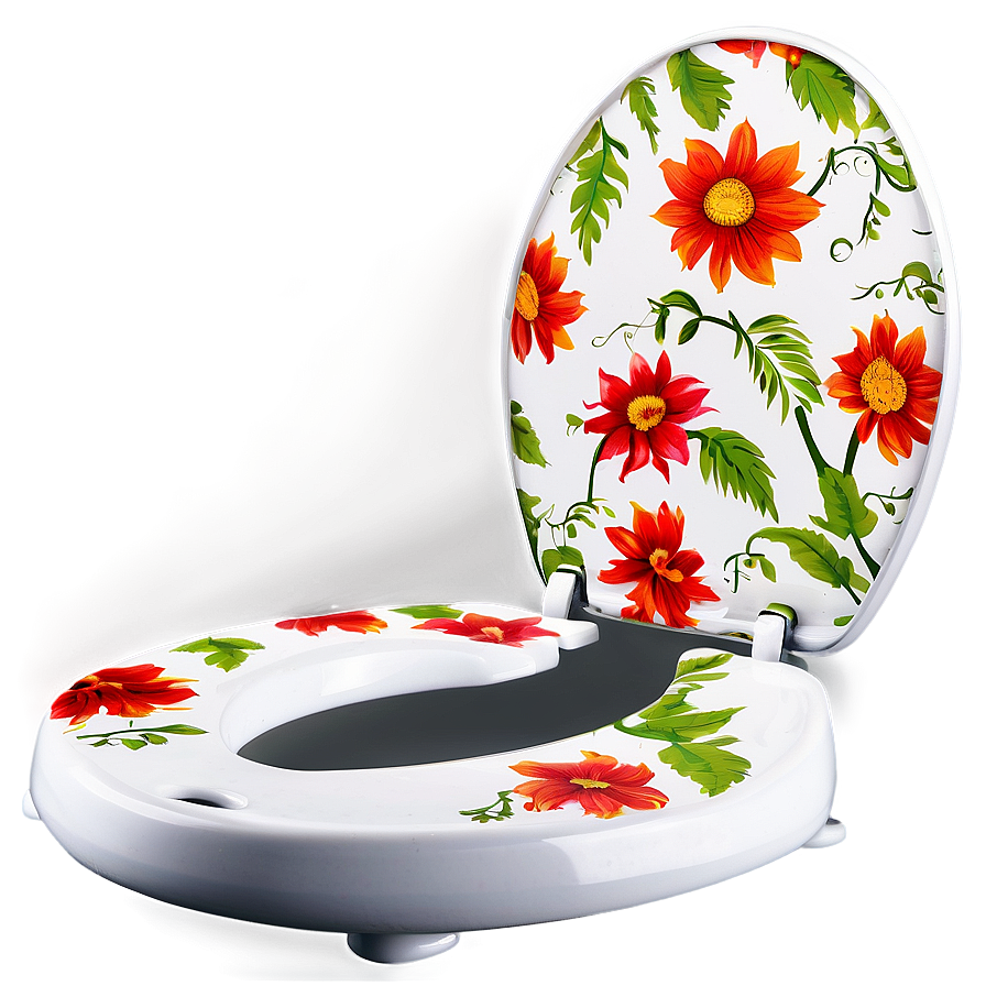 Decorative Floral Toilet Seat Png Wbd4 PNG Image