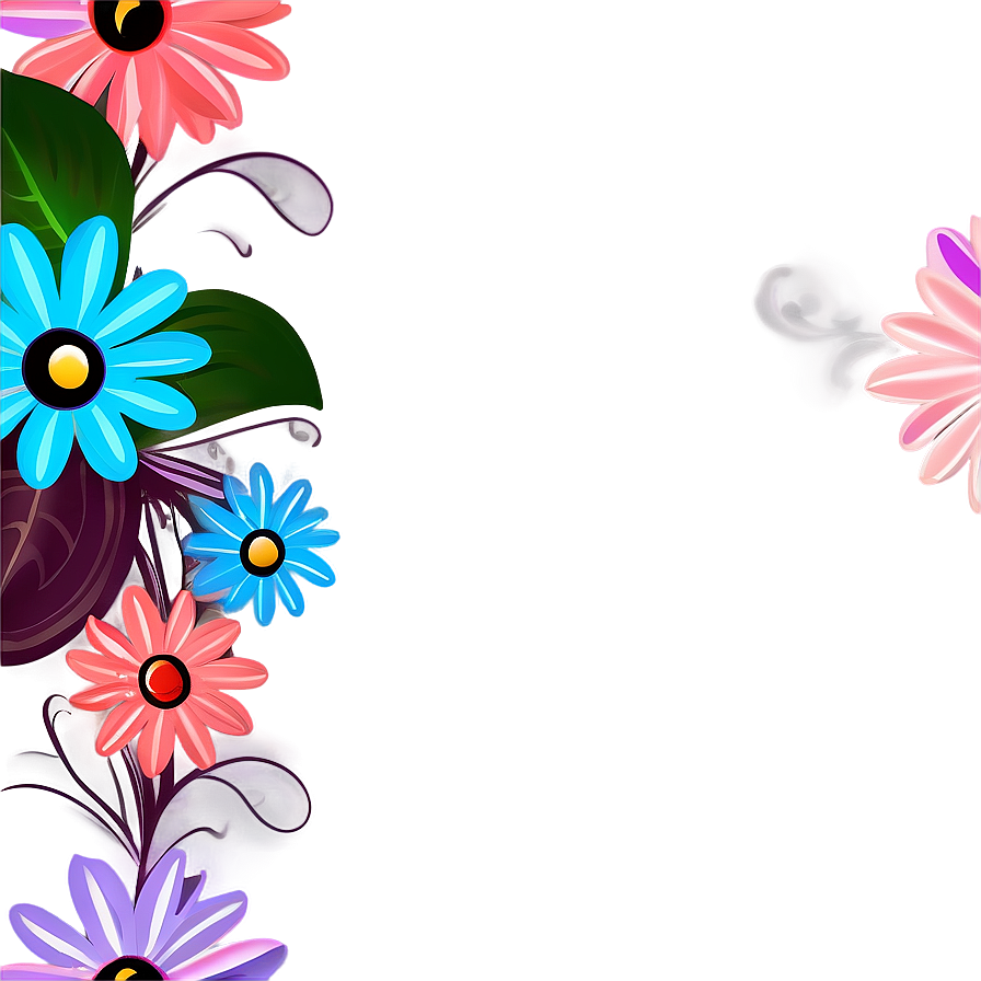 Decorative Flower Corner Png Yrk24 PNG Image