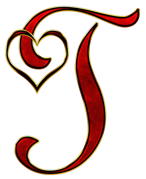 Decorative Letter Jwith Heart PNG Image