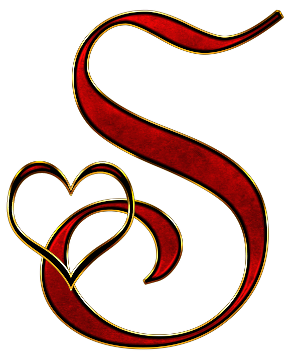 Decorative Letter Swith Heart PNG Image