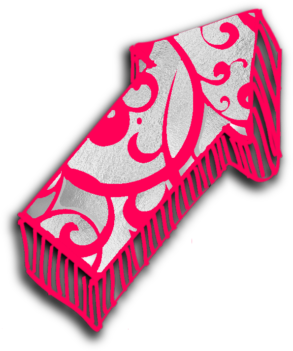 Decorative Pink Floral Arrow PNG Image