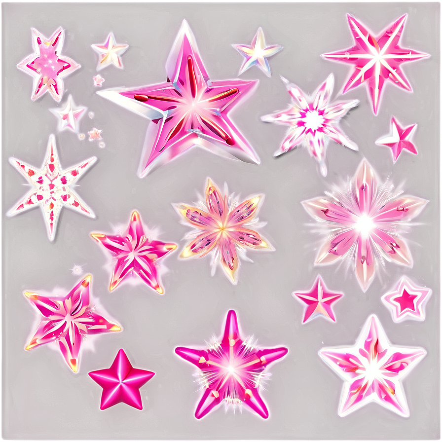 Decorative Pink Stars Png 36 PNG Image