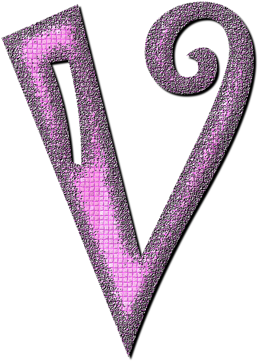 Decorative Purple Letter V PNG Image