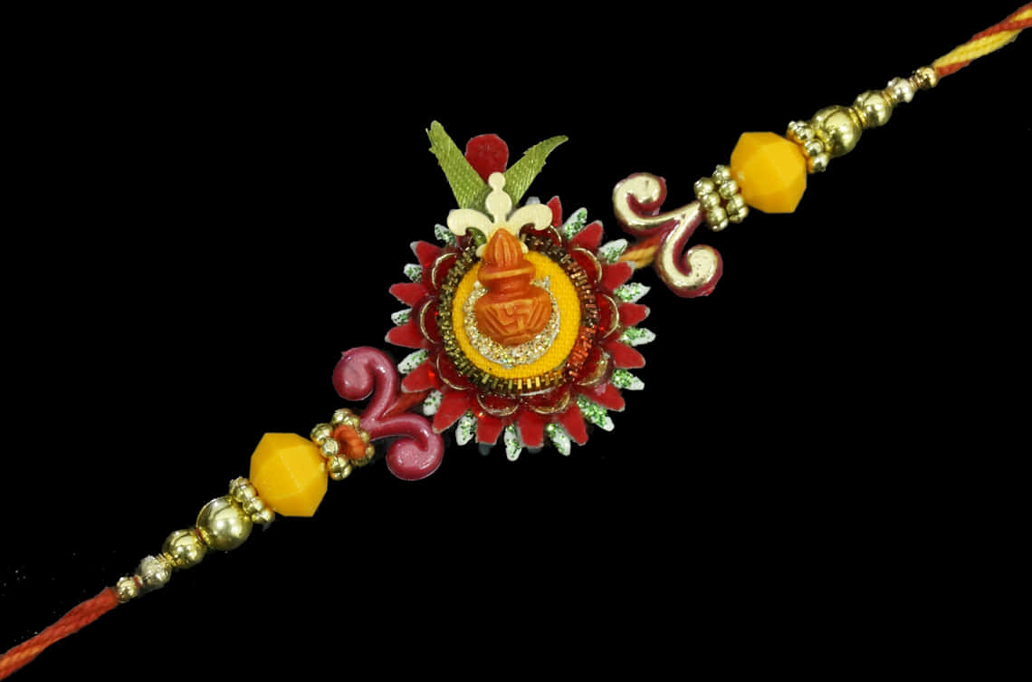 Decorative Rakhi Bracelet Design PNG Image