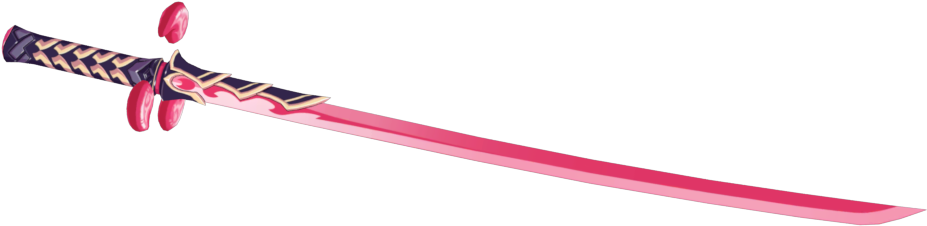 Decorative Red Katana Sword PNG Image