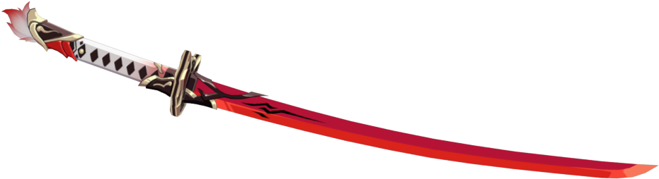 Decorative Red Katana Sword PNG Image