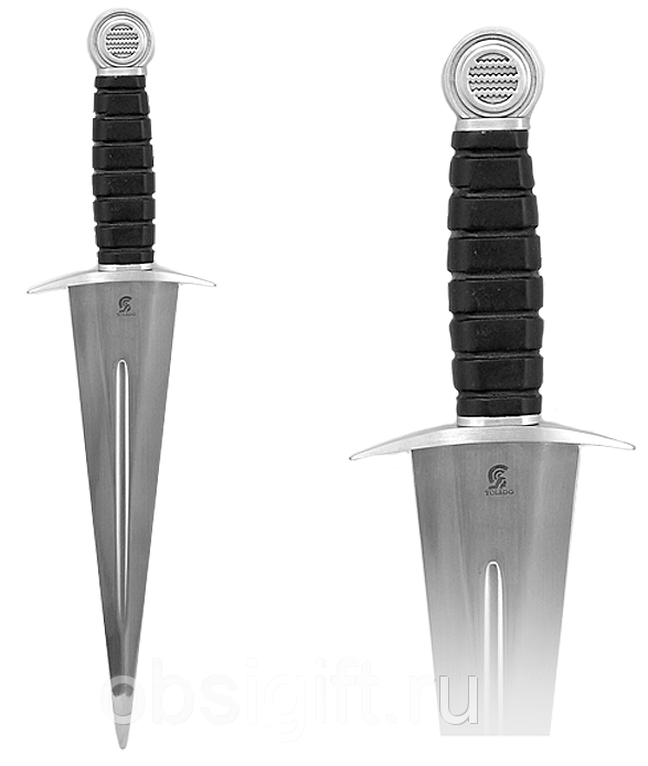 Decorative Silver Daggers With Black Grips PNG Image