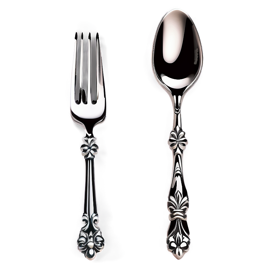 Decorative Spoon And Fork Png 36 PNG Image