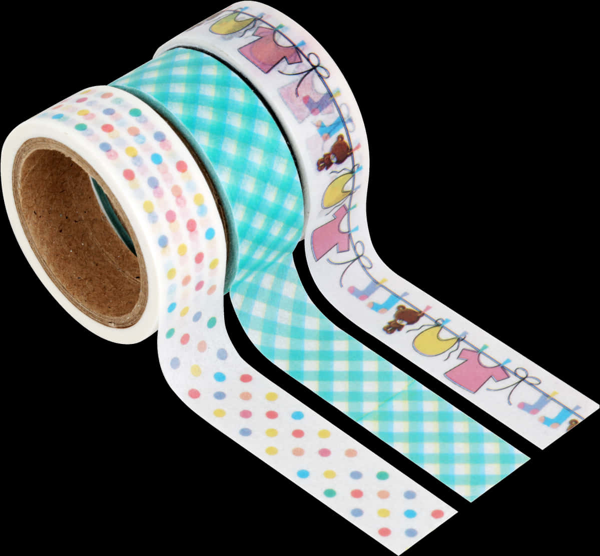 Decorative Washi Tape Rolls PNG Image