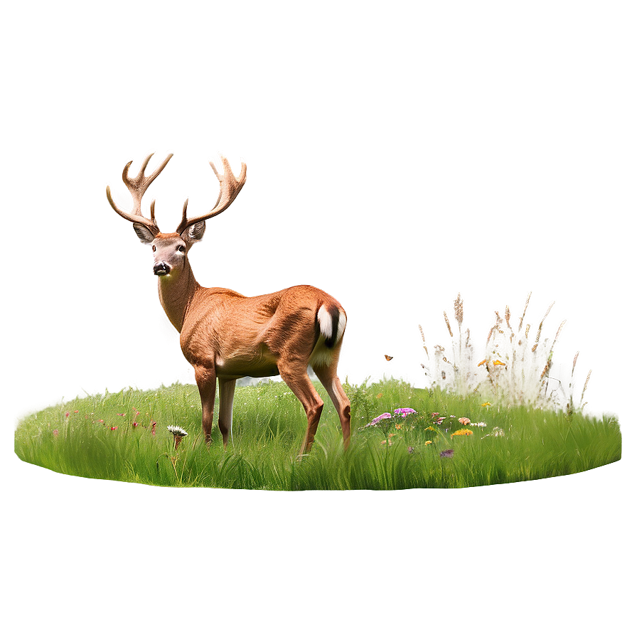 Deer In Meadow Landscape Png 05062024 PNG Image