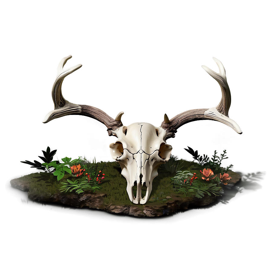 Deer Skull In Forest Scene Png Aly PNG Image