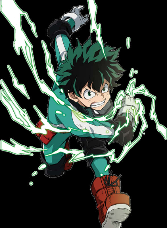 Deku Full Cowl Energy Burst PNG Image