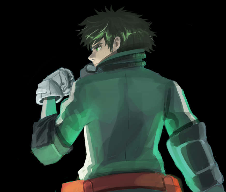 Deku My Hero Academia Back Pose PNG Image