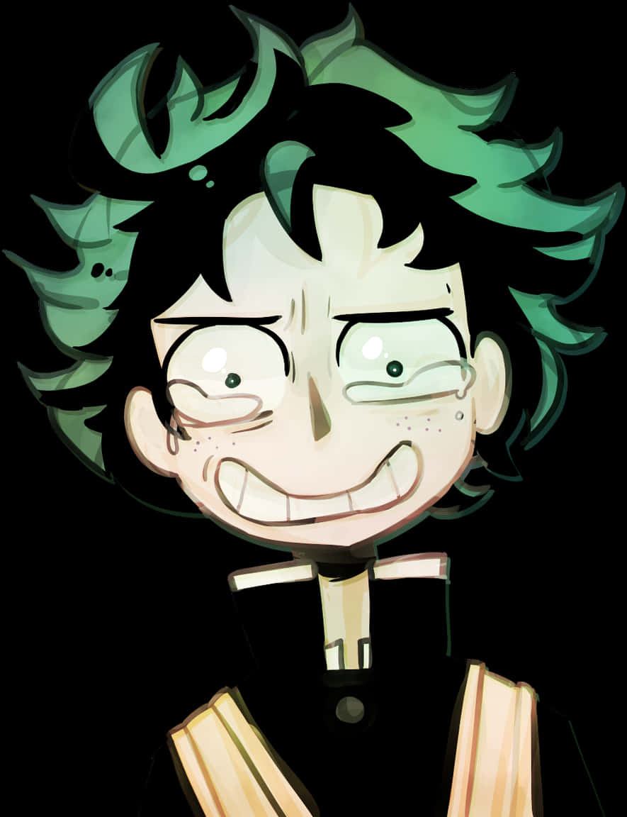 Deku Stylized Portrait PNG Image