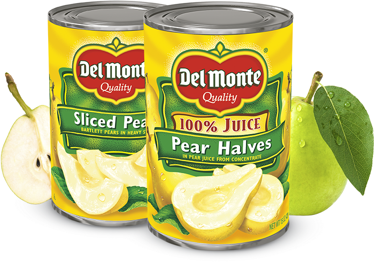 Del Monte Canned Pear Halvesand Slices PNG Image