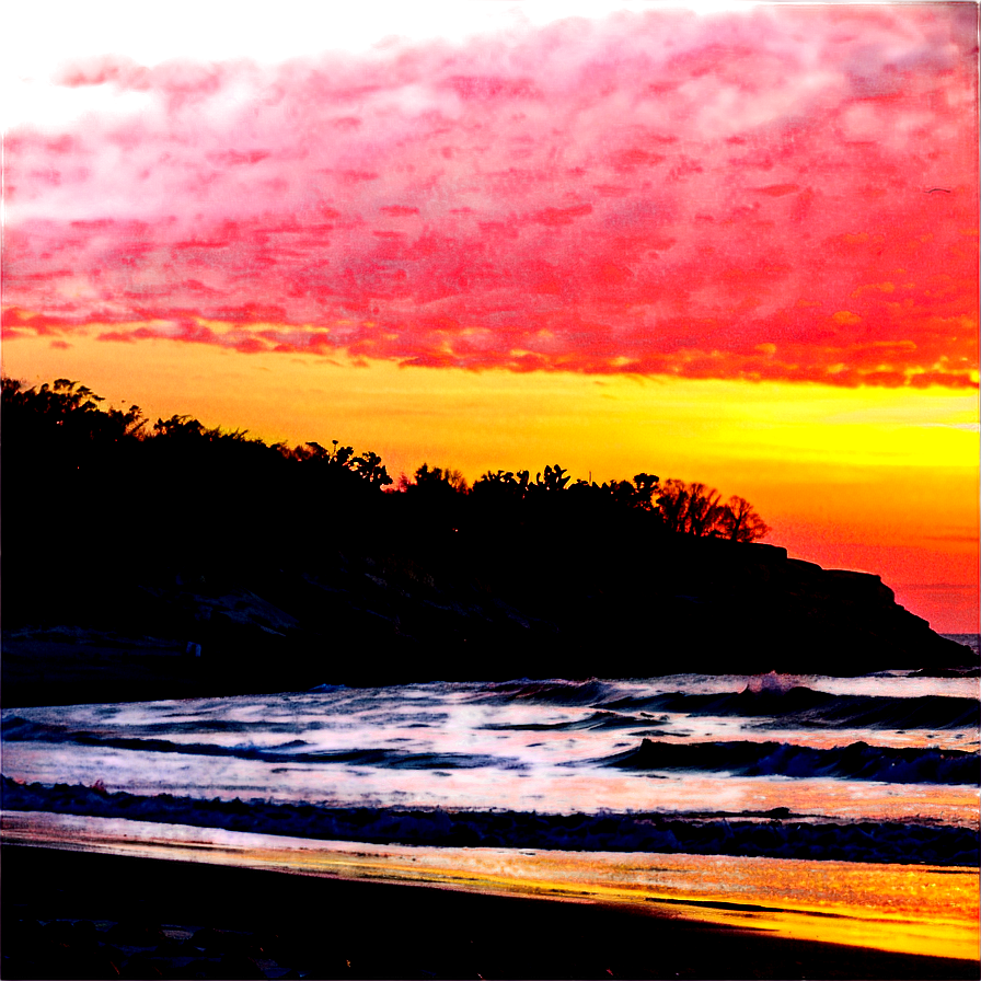 Delaware Beach Sunset Png Boa40 PNG Image