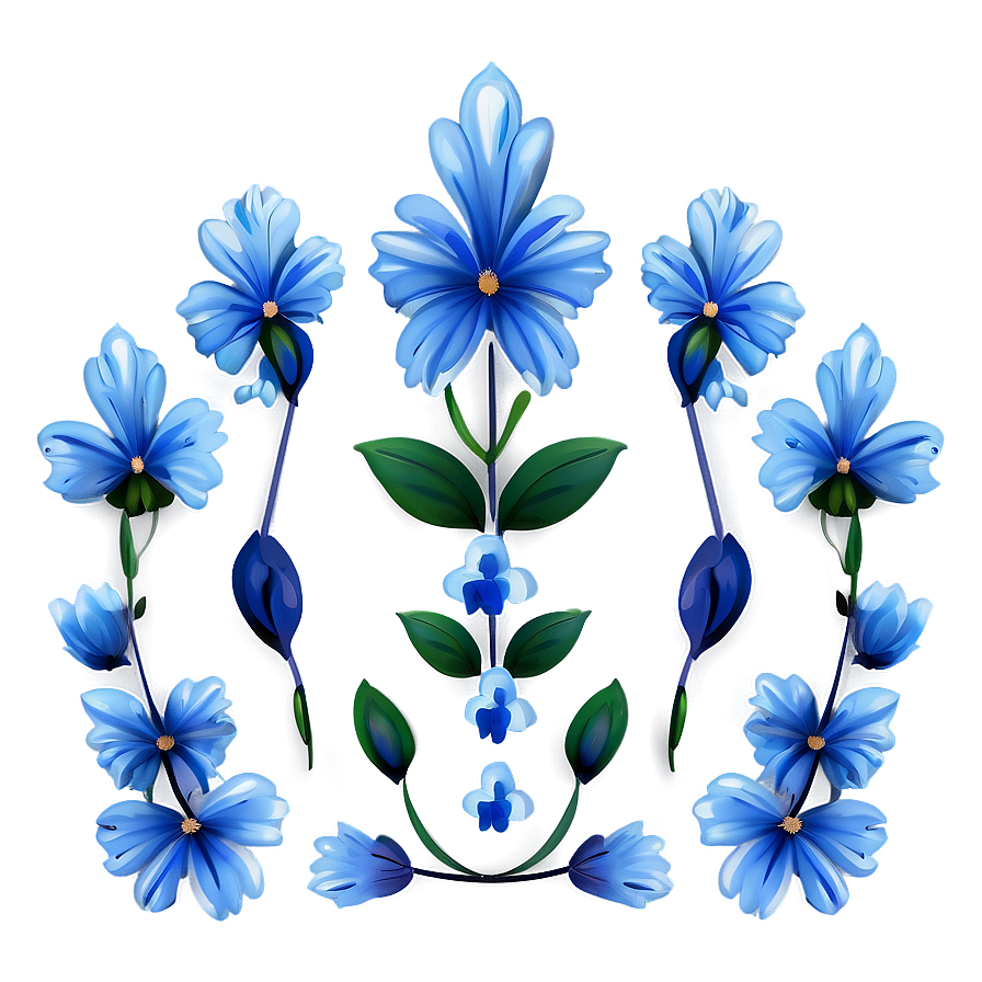 Delicate Blue Flower Png Scv19 PNG Image