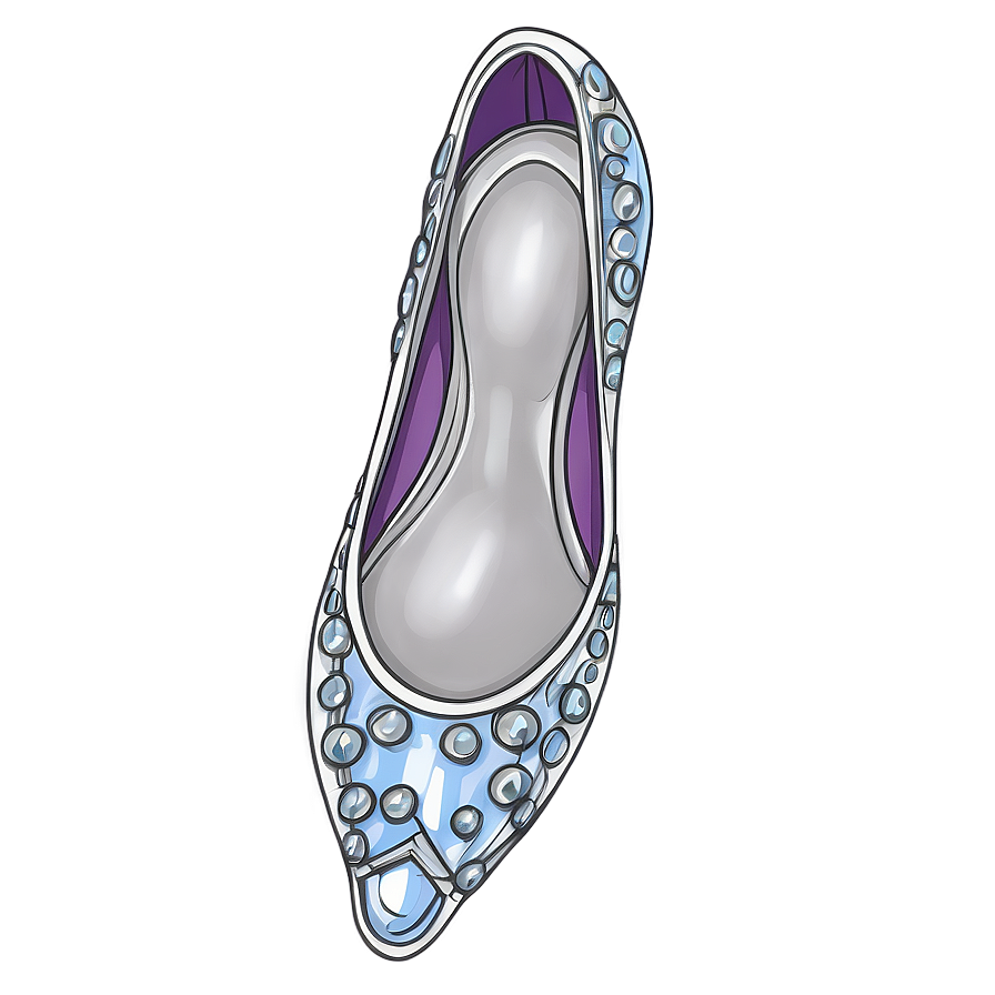 Delicate Glass Slipper Drawing Png 53 PNG Image