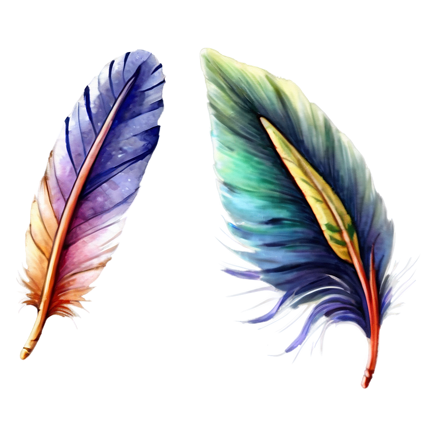 Delicate Watercolor Feather Png 05042024 PNG Image