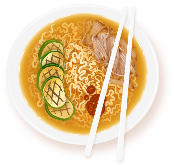 Delicious Ramen Bowl Illustration PNG Image