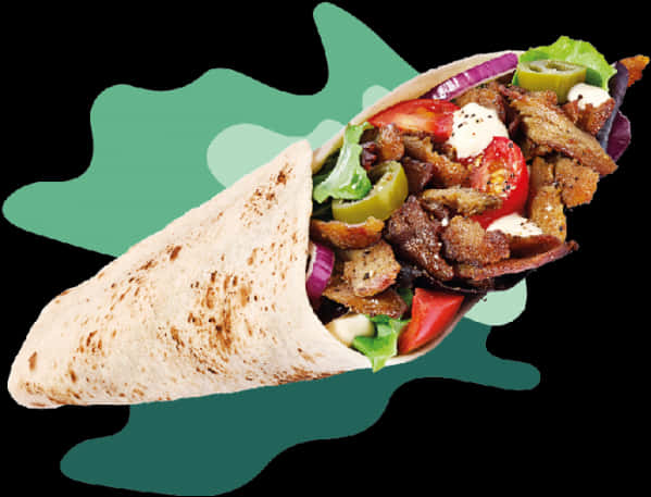 Delicious Shawarma Wrap PNG Image