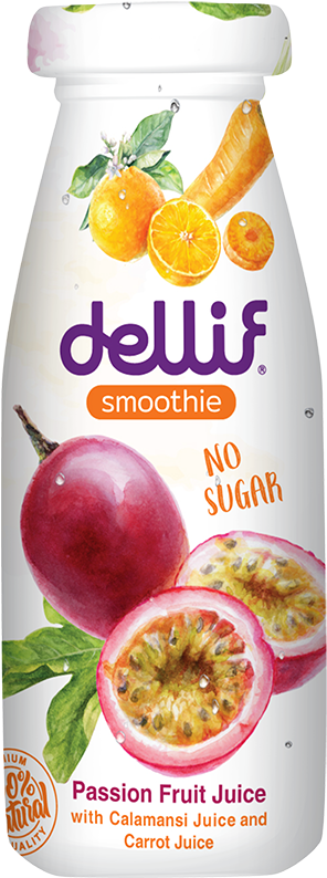 Delif Smoothie Passion Fruit Juice Bottle PNG Image