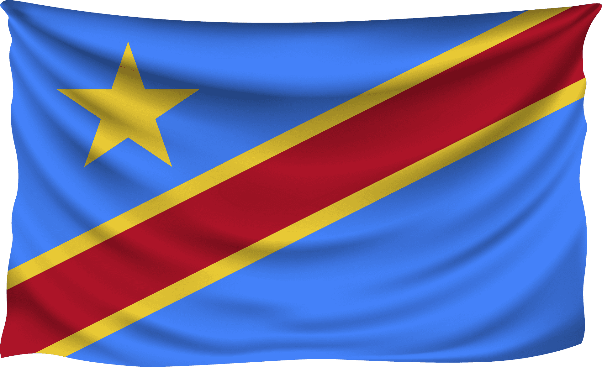 Democratic Republicof Congo Flag Waving PNG Image