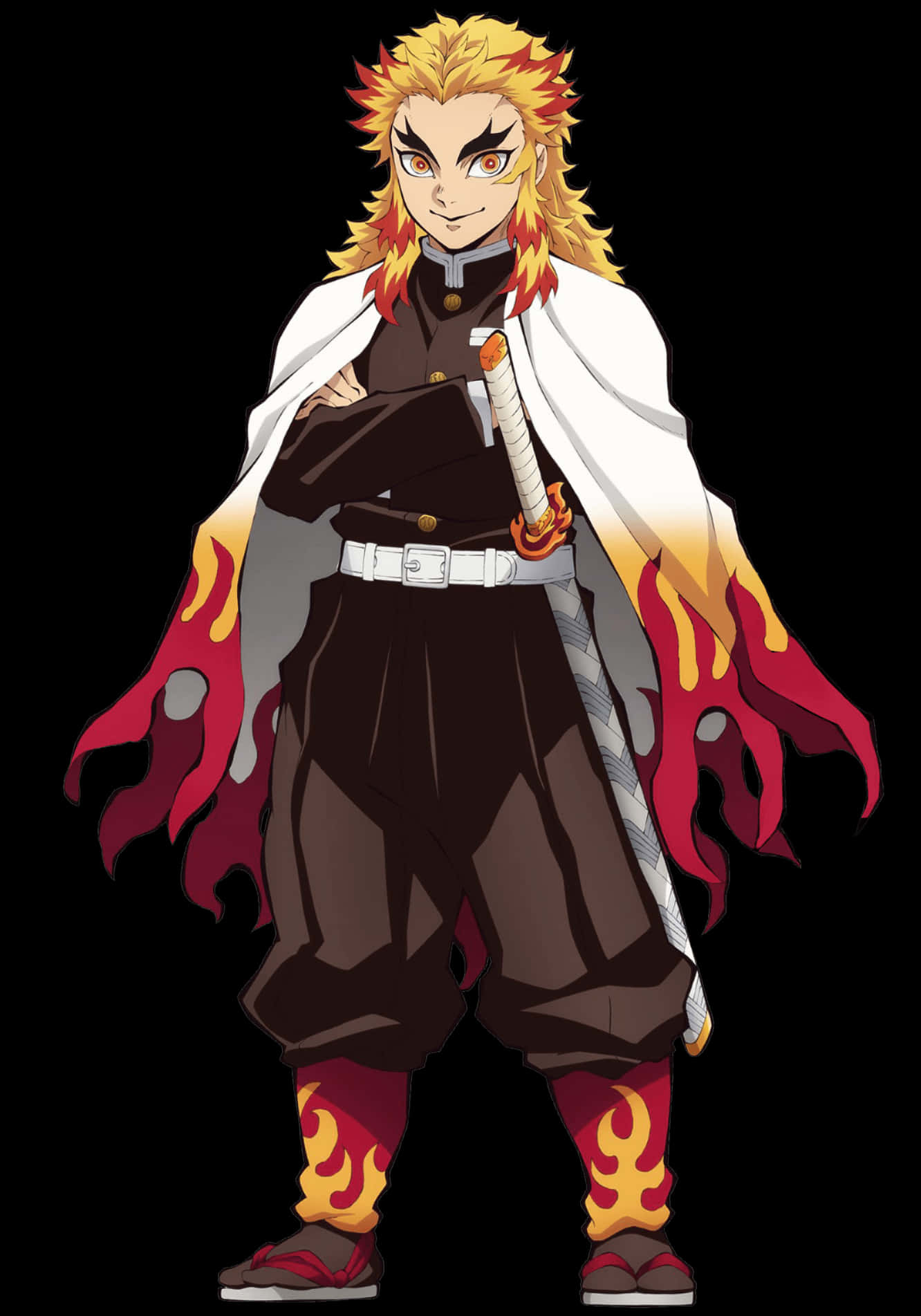 Demon Slayer Character Flame Design PNG Image