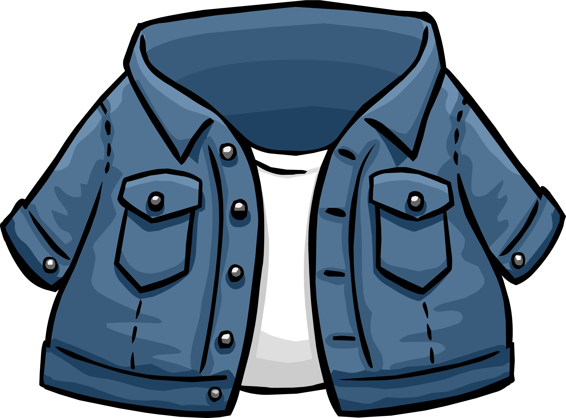 Denim Jacket Cartoon Illustration PNG Image