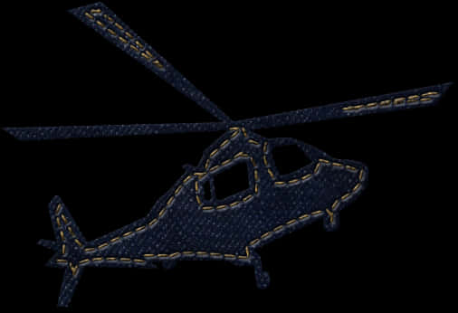 Denim Texture Helicopter PNG Image