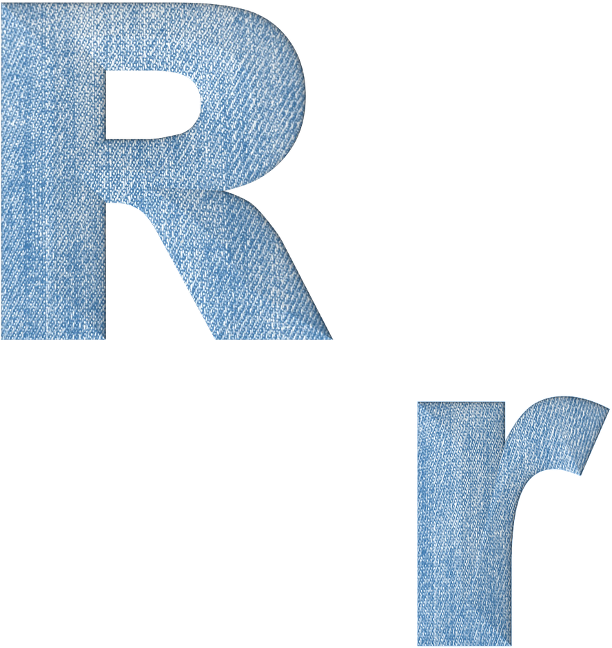 Denim Textured Letters Randr PNG Image