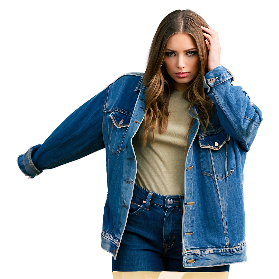 Denim Trucker Jacket Png Dlk45 PNG Image