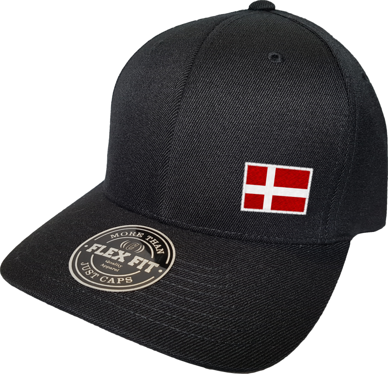 Denmark Flag Black Baseball Cap PNG Image