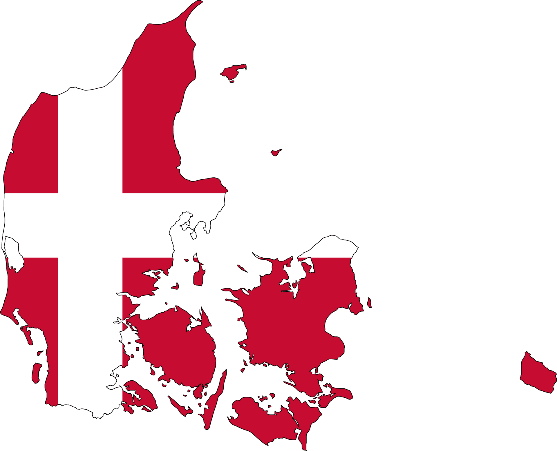 Denmark Flag Map PNG Image