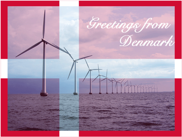 Denmark Wind Turbines Postcard PNG Image